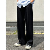 Drawstring-Waist Straight-Cut Loose Pants