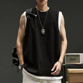 Crew Neck Plain Contrast Trim Tank Top