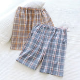 Elastic Waist Plaid Lounge Shorts