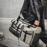 Buckled Drawstring Nylon Duffel Bag