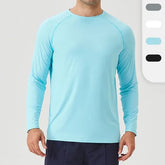 Long-Sleeve Round Neck Plain Sport T-Shirt