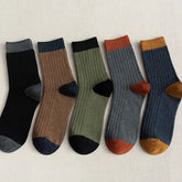 Set of 5 Pairs: Two Tone Socks