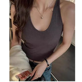 Halter Plain Racerback Padded Slim Fit Camisole Top