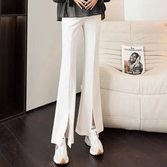 Maternity High Waist Plain Flared Pants