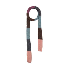 Color Block Knit Narrow Scarf