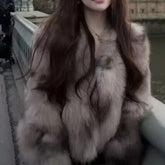 Faux Fur Open Front Coat