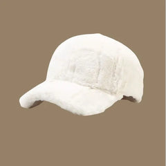 Plain Faux Fur Baseball Cap