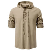 Lace-Up Plain Hoodie