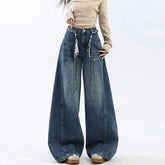 High Waist Washed Baggy Jeans