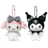 Sanrio Kuromi / My Melody Gingham Check Series Plush Mascot Bag Charm