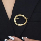 Irregular Oval Alloy Brooch