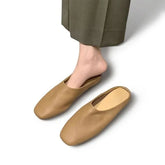 Square Toe Faux Leather Mules