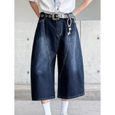 Mid Waist Barrel Leg Jorts