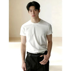 Short-Sleeve Crewneck Plain T-Shirt