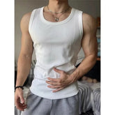 Round Neck Plain Ribbed Tank Top