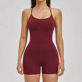 Spaghetti Strap Plain Yoga Romper