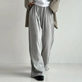Elastic-Waist Drawstring Plain Shift Sweatpants