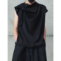 Sleeveless Draped Plain Top