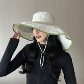 Foldable Contrast Trim Sun Hat