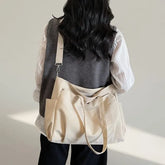 Plain Nylon Crossbody Tote Bag