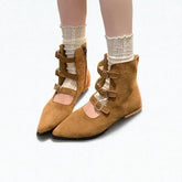 Low Heel Pointed Buckled Strap Sandals