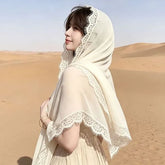 Plain Panel Lace Scarf