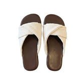 Pleated Slide Sandals