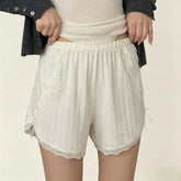 Elastic Waist Lace Trim Boyshorts