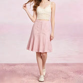 Mid Waist Striped Mini A-Line Skirt