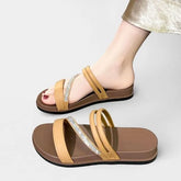Platform Rhinestone Slide Sandals