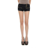 Low Waist Asymmetrical Denim Hot Pants