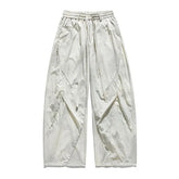 Drawstring Waist Plain Barrel Leg Baggy Pants