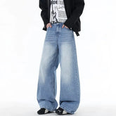 Mid Rise Washed Wide Leg Jeans