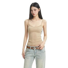 Plain Lace Trim Slim Fit Crop Camisole Top
