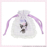 Sanrio Gingham Check Mini Drawstring Pouch Kuromi