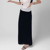 High Waist Plain Maxi A-Line Skirt