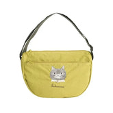 Parlor Suzurando Cat Water Repellent Embroidery Crossbody Bag Mustard