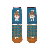 Shibajiri Kun Dog Print Socks Saxe Blue