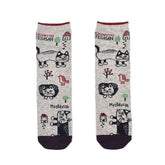 Matildasan Cat Print Socks Gray