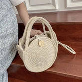 Round Woven Crossbody Bag