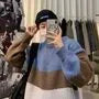 Crew Neck Color Block Sweater