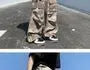 High-Waist Drawstring Camo Cargo Pants