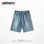Mid Rise Frayed Denim Shorts