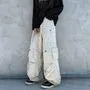Low Rise Plain Wide Leg Cargo Pants