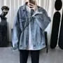Pocket Detail Denim Single-Breasted Jacket