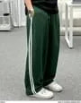 High Waist Striped Side Wide Leg Sweatpants