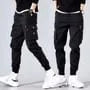 Drawstring Waist Plain Tapered Cargo Pants