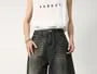 High Waist Washed Wide Leg Denim Shorts