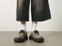 High Waist Washed Wide Leg Denim Shorts