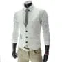 V-Neck Plain Chained Single-Breasted Vest